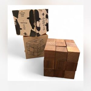 RARE Vintage- 1965, Skor-Mor, Snake/Serpent Cube puzzle. wooden brain teaser.